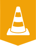 traffic safety badge with cone